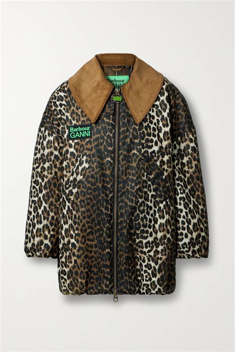 ganni leopard print coat